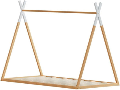 Artiss Single Bed Frame, Platform Wooden Montessori Beds Base with Plywood Slat, Timber Frames Kids House Bed for Boys Girls, Baby Cot Bedroom Home Furniture, Modern Design Oak, Easy Assembly