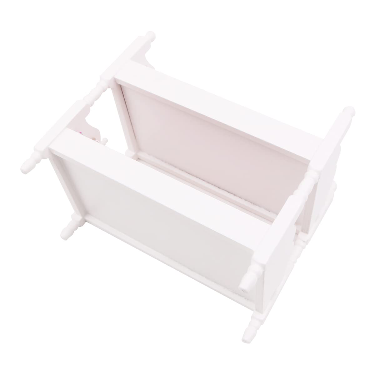 WANGCL Doll Bed 1/12 Miniature Bunk Bed Wooden Dollhouse Furniture for Barbie Dolls Bed Decoration - Strawberry Pattern