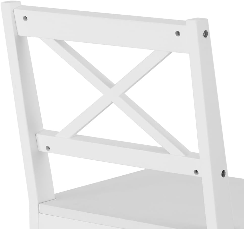 Artiss Dining Table and Chair Set of 5 White Tables Chairs Setting Desk Nursing Seats Reading Seating Home Living Room Bedroom Kitchen Cafe Furniture, MDF Tabletop, 47cm Height Seat