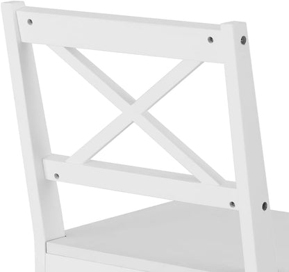 Artiss Dining Table and Chair Set of 5 White Tables Chairs Setting Desk Nursing Seats Reading Seating Home Living Room Bedroom Kitchen Cafe Furniture, MDF Tabletop, 47cm Height Seat