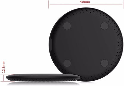 D10 Fast Wireless Charger Slim Charging Pad Dock - Compatible with Samsung, iPhone, Pixel, Android Smart Phone (Black) - Qi Enabled Devices - USB Connectivity - Minimalist Style