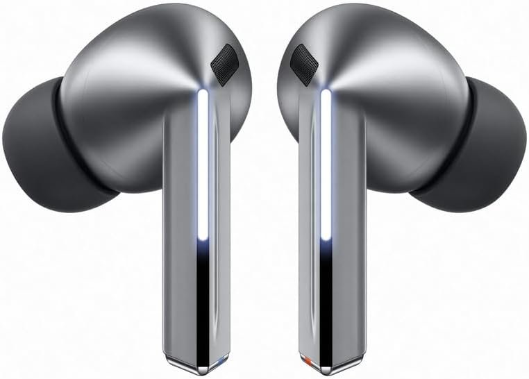 Samsung Galaxy Buds3Pro, Wireless Bluetooth Earbuds with Adaptive Noise Control, Sweat and Water Resistance, AI translator, Hi-Fi Sound, 360 Audio – Silver (CAD Version & Warranty)