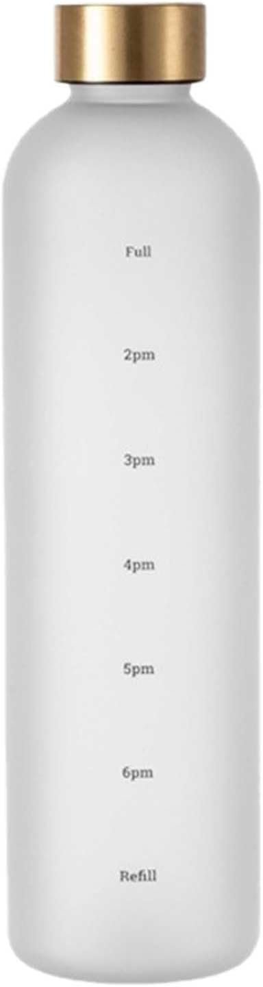 GpahrrDnij White Water Bottles Reusable Motivational Water Bottle PC Space Cup Plastic Water Cup 1000ML Drinking Cups for Adults (White, One Size)