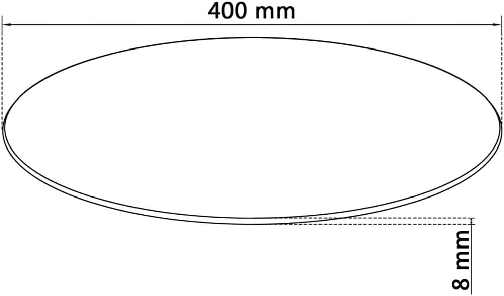 vidaXL Transparent Tempered Glass Round Table Top - 40 cm Diameter, Crystal Clear, Perfect for Dining/Coffee/Garden Tables