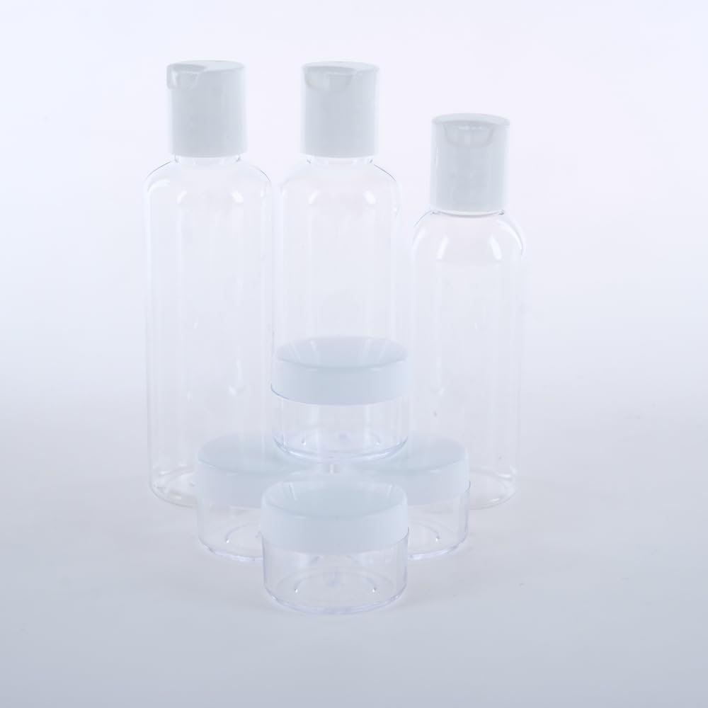 1st Care Refillable Toiletry Travel Bottle and Jar (7 Pieces Set)