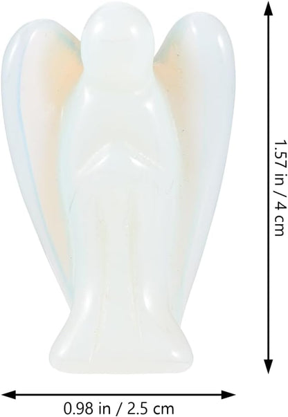 LALAFINA 4pcs Angel Crystal Statue Cute Guardian Angel Angel Figurines Healing Crystal Decor Gemstone Carved Pocket Decor for Easter Decor Home Witchcraft Supplies