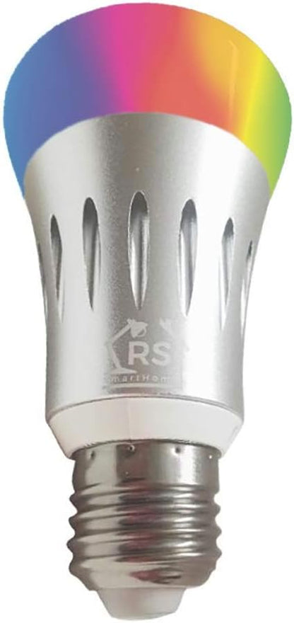 Smart Bulb, Smart Bulb, WiFi E27 RGB, RGB+W 7W, Echo Alexa, Google Home, Adjustable Light, Compatible iOS Android App Smart Life, 16 Million Colours, RS Smart Home, LED