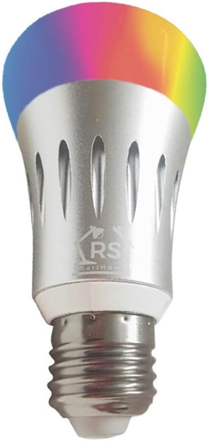 Smart Bulb, Smart Bulb, WiFi E27 RGB, RGB+W 7W, Echo Alexa, Google Home, Adjustable Light, Compatible iOS Android App Smart Life, 16 Million Colours, RS Smart Home, LED