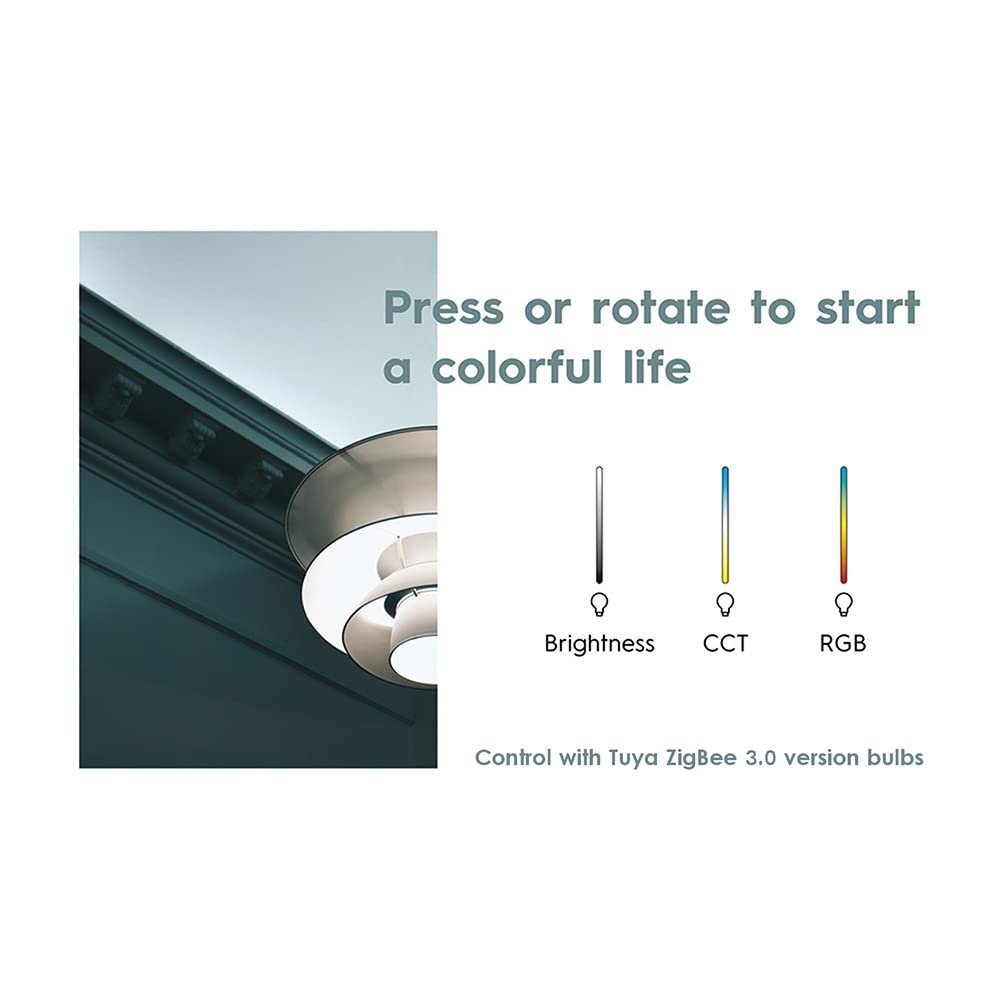 ZigBee 3.0 Smart Rotary Knob Switch, Multi Scene Intelligent Control Knob, Home Automation Switch with Remote APP, Voice Control & Customizable Lighting Device Triggers