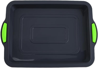 Baking Trays for Oven,Non Stick Baking Tray,Silicone Oven Tray,Baking Sheets with Silicone Handle Grips,Rectangle Cookware for Cake Focaccia Lasagne Muffins Brownie,Easy Clean Bakeware,34x23.8x3 cm