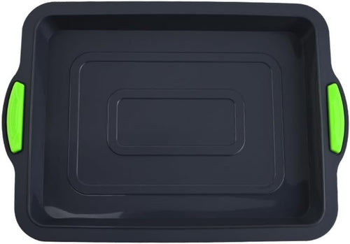 Baking Trays for Oven,Non Stick Baking Tray,Silicone Oven Tray,Baking Sheets with Silicone Handle Grips,Rectangle Cookware for Cake Focaccia Lasagne Muffins Brownie,Easy Clean Bakeware,34x23.8x3 cm