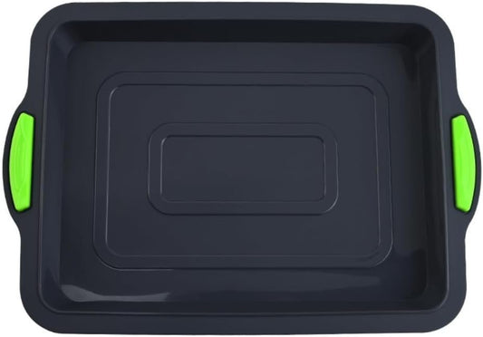 Baking Trays for Oven,Non Stick Baking Tray,Silicone Oven Tray,Baking Sheets with Silicone Handle Grips,Rectangle Cookware for Cake Focaccia Lasagne Muffins Brownie,Easy Clean Bakeware,34x23.8x3 cm