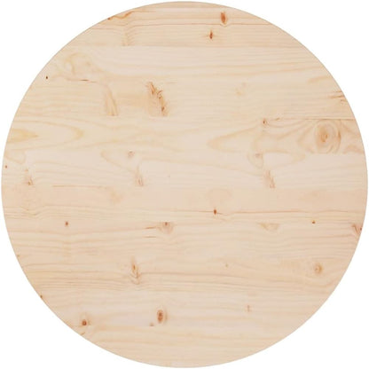 Solid Pine Wood Round Tabletop Ø70 x 2.5cm - Durable Dining, Center, and Garden Table Surface - Ideal for Rustic Furniture and Home Decor