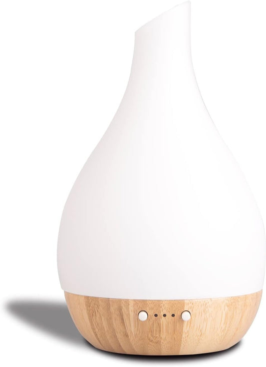 SOICARE Glass and Bamboo Ultrasonic Essential Oil Diffuser lamp, Eco-Friendly, Glass and Bamboo Aroma Diffuser, 4 Timers with Auto Off Function, Suitable for Home and Office, Ultra-Quiet 180 ml.