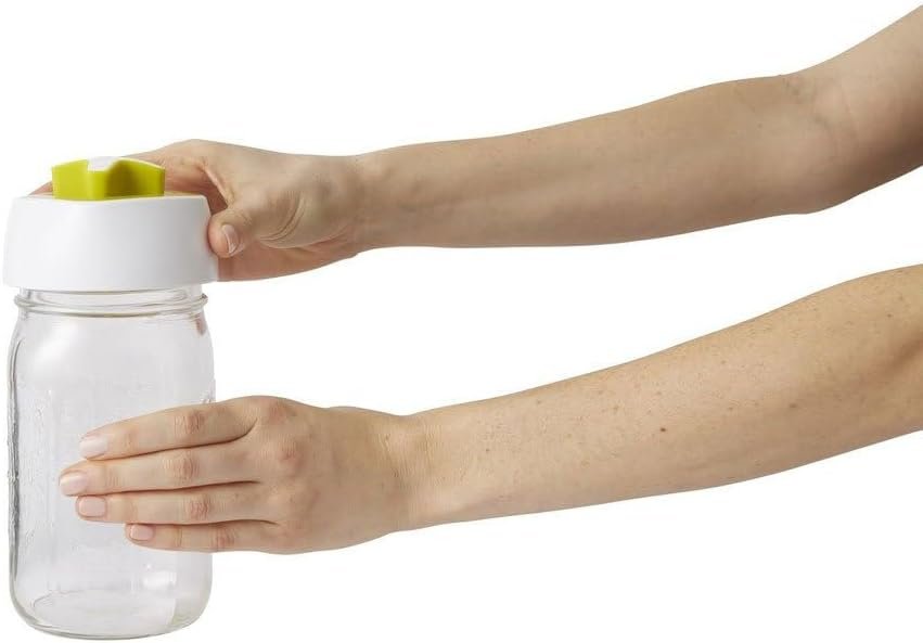 Chef'n Preserve Prep Lid - Versatile Food Slicer for Cucumbers, Carrots, Avocados with Center Guide for Uniform Wedges, Fits Wide Mouth Mason Jars - Dishwasher Safe for Easy Cleanup