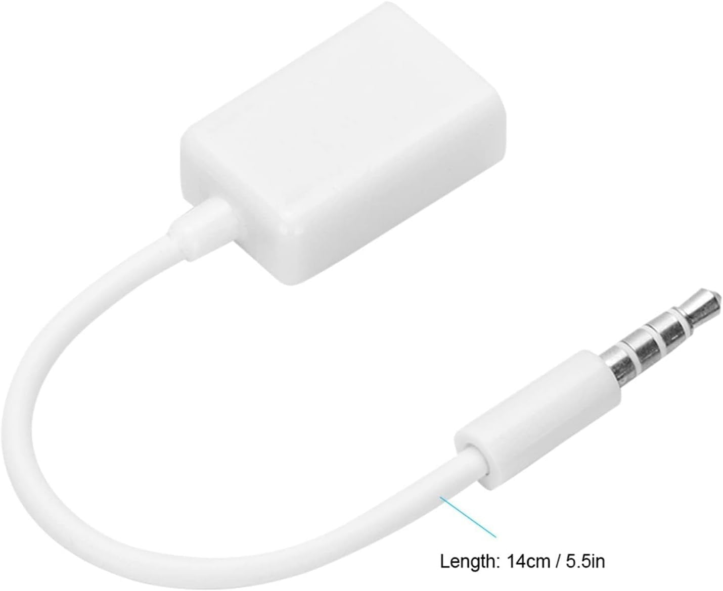 USB Female to 3.5mm Jack Audio Adapter, USB to Aux Audio Adapter 3.5mm Male Aux Plug Jack to USB 2.0 Converter Cable Cord Converter Cable for Playing Music with U Disk in Your Car