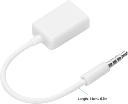 USB Female to 3.5mm Jack Audio Adapter, USB to Aux Audio Adapter 3.5mm Male Aux Plug Jack to USB 2.0 Converter Cable Cord Converter Cable for Playing Music with U Disk in Your Car