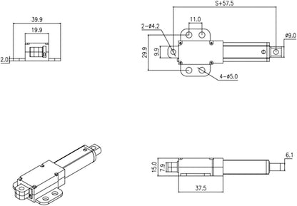 Electric Linear Actuator, 12V 6" Stroke, Waterproof Motion Actuator Ideal for Intelligent Range Hood/Cabinets/Window Opener/Home Automation, Low Noise and Short Circuit