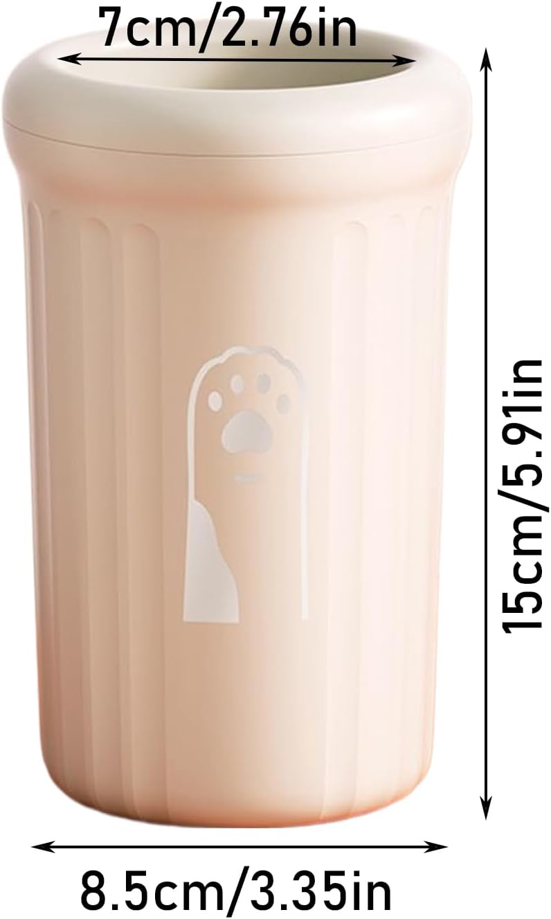 Dog Paw Washer, Pet Muddy Foot Cleaning Cup, 3,35 x 3,35 x 5,91 pollici Portatile Soft Bristle Brush, Detachable Washer for Small Medium Large Breeds, Daily Grooming, Post-Walk Cleaning