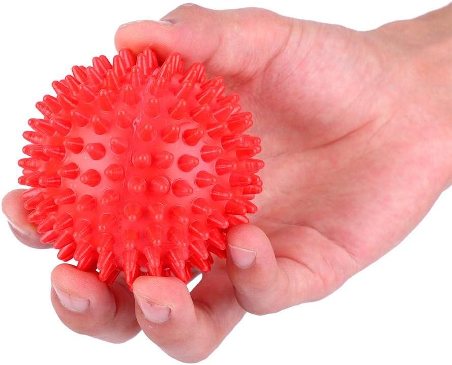 Finger Relax Massage Balls, Durable Plastic Trigger Point Massager, Roller Spiky Balls Fitness Tool 7.5cm/9cm(Red 7.5cm)