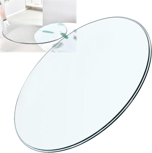 YUEKOPOU piano del tavolo da pranzo in vetro temperato.pian Round Clear Glass Table Top - 8mm Thick Toughened Explosion-Proof Glass for Dining Tables(75CM(30INCH))