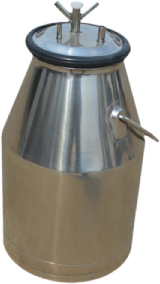 KiBcsLic Milking Machine Bucket Milk Barrel Can,Portable,with Cover,Storage Barrel Stainless Steel for Horse Livestock Cow Equipment