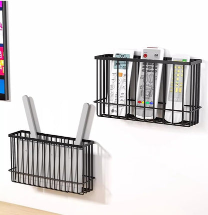 EigPluy 2 Pieces Kitchen Cabinet Door Storage Box, Self-Adhesive Storage Box, Wall Mounted Metal Storage Boxes,Cabinet/Bathroom/Fridge Small Items Organiser Storage Box (Black)