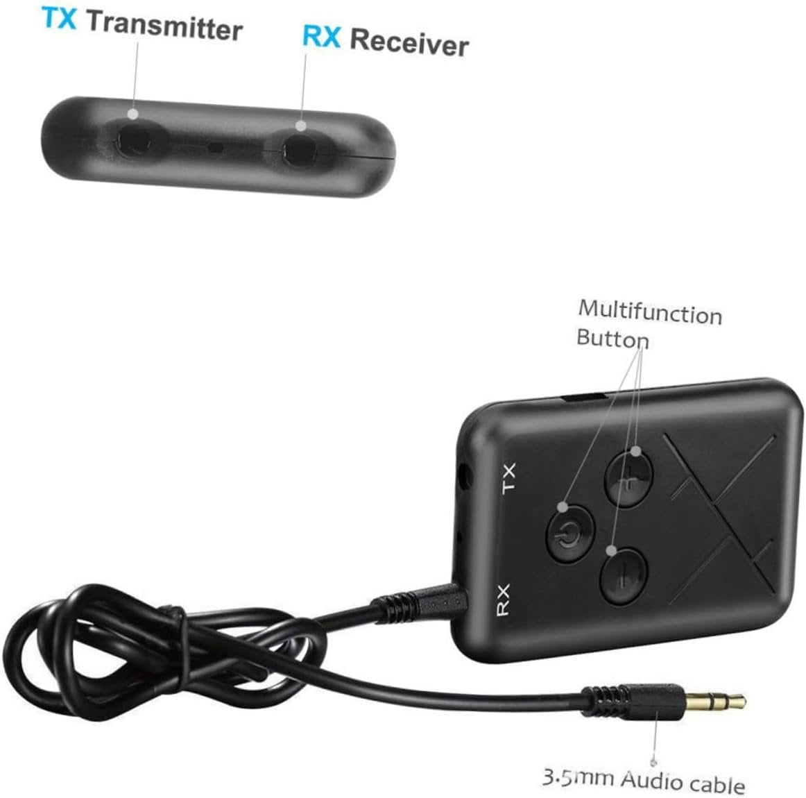 ARTIBETTER Bt101 2-in-1 Audio Transmitter Receiver Auto-Search Memory Connection for Gaming Entertainment
