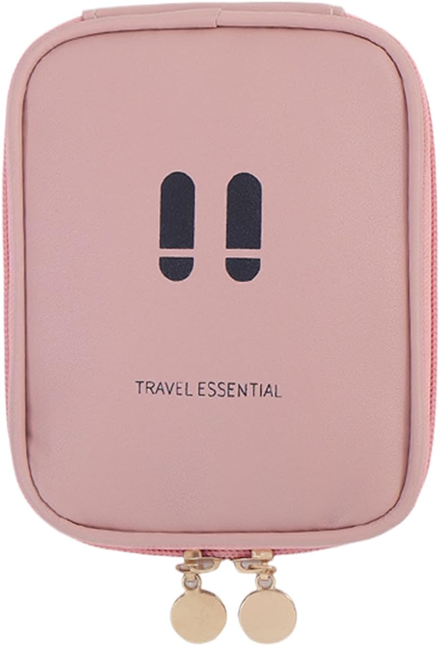 Small Toiletry Bag, Travel Makeup Organizer, Lightweight Multi Compartment Storage Pouch, Space Saving Travel Supplies 5.51x4.33x0.98 inch for Camping Trip, Business, Car, Personal, rosa, Se référer