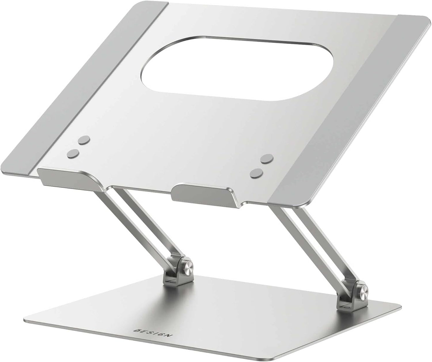 BESIGN LS10 Aluminum Laptop Stand, Ergonomic Adjustable Notebook Stand, Riser Holder Computer Stand Compatible with Air, Pro, Dell, HP, Lenovo More 10-14" Laptops, Silver