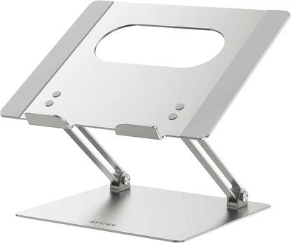 BESIGN LS10 Aluminum Laptop Stand, Ergonomic Adjustable Notebook Stand, Riser Holder Computer Stand Compatible with Air, Pro, Dell, HP, Lenovo More 10-14" Laptops, Silver