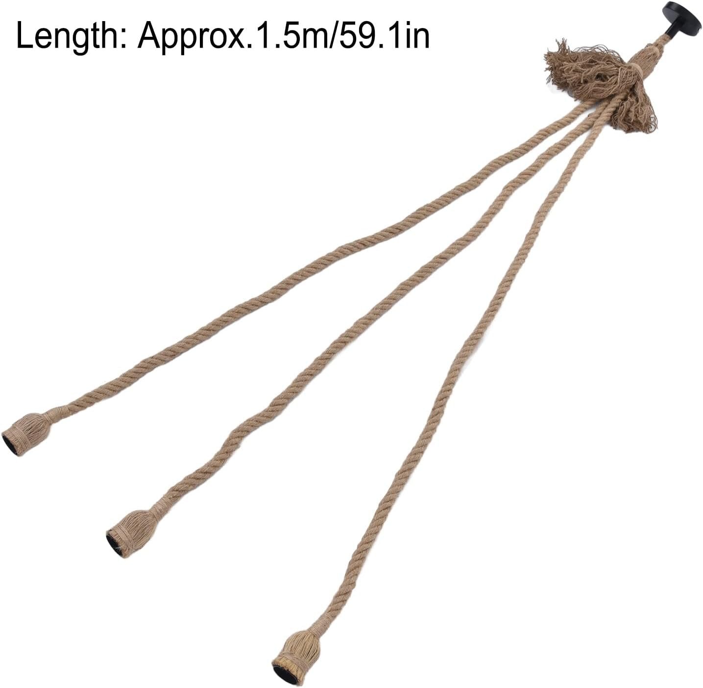 Vintage Hemp Rope Pendant Light Fixture Retro Hemp Rope Hanging Light Vintage Ceiling Light Lamp Retro Style for Dining Hall Restaurant Bar Lighting