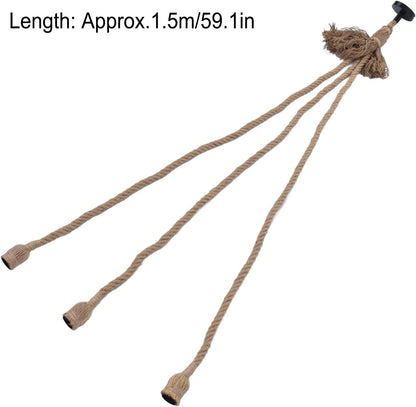 Vintage Hemp Rope Pendant Light Fixture Retro Hemp Rope Hanging Light Vintage Ceiling Light Lamp Retro Style for Dining Hall Restaurant Bar Lighting