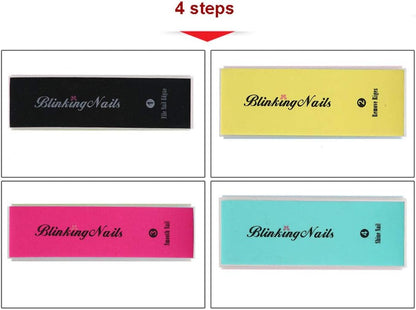 Nail Buffer, Nail Buffer Block, Nail Files and Buffers 4 Way Nail Buffer and Shine Kit – 4 Step Mini Natural Nail Polisher Sanding File Block for Professional Manicure Nail Care or Nail Salon 5pcs.