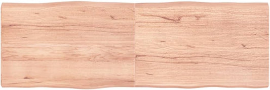 Light Brown Solid Wood Tabletop, 180 x 60 x (2-6) cm, Treated Surface, Live Edge, Kitchen Dining Table, Replacement Table, Desk Top, Versatile Furniture
