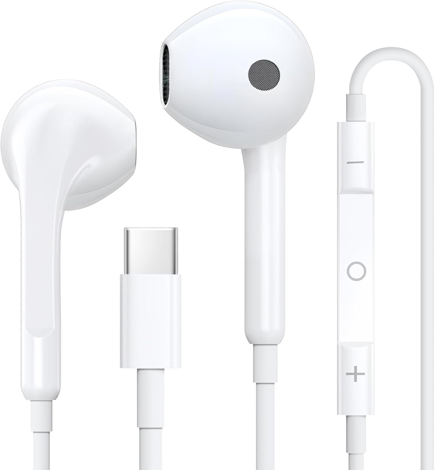 USB C Headphones,Wired Headphones HiFi Stereo Earphones with Microphone and Volume Control, in-Ear Earbuds Wired Earphones for iPhone 16/15/Pro/iPad/Google Pixel Samsung