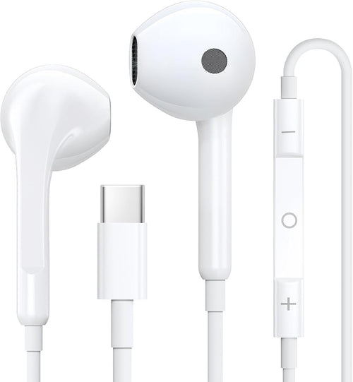 USB C Headphones,Wired Headphones HiFi Stereo Earphones with Microphone and Volume Control, in-Ear Earbuds Wired Earphones for iPhone 16/15/Pro/iPad/Google Pixel Samsung