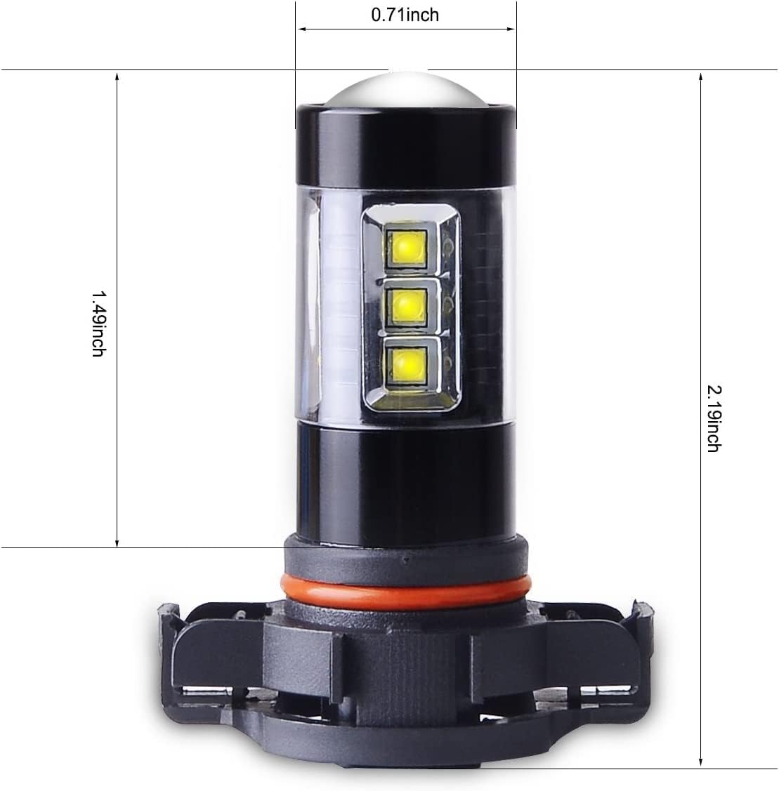 Alla Lighting Bright 5201 DRL PS19W 5202 LED Fog Lights Bulbs PS24WFF 12085C1, 6000K Xenon White Fog Lamps Replacement 3200 Lumens Upgrade