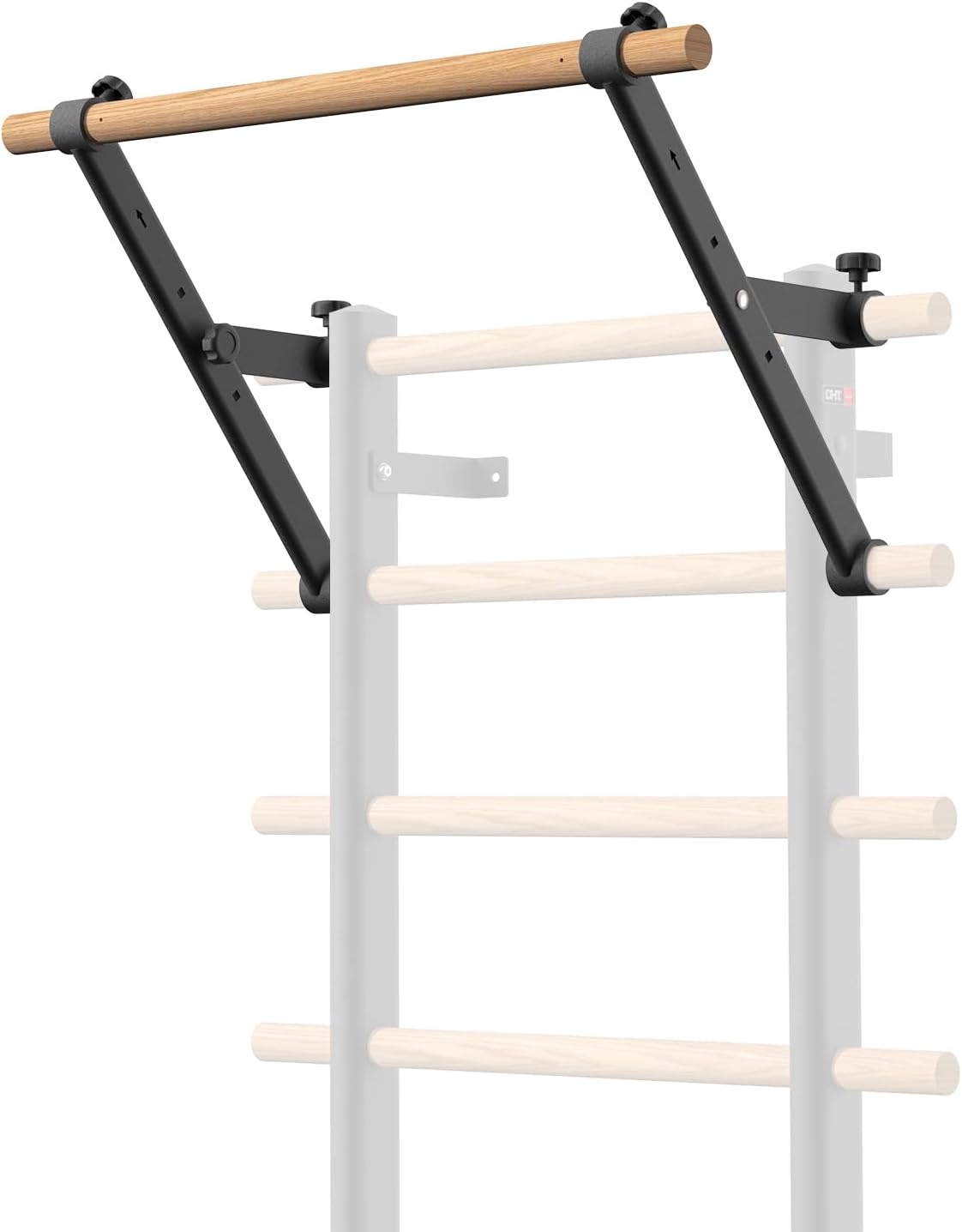 DHT Wood Stall Bar, Swedish Ladder Suspension Trainer with 9 Strategic Rods, for Home, Gym, School and Clinics