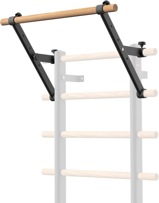 DHT Wood Stall Bar, Swedish Ladder Suspension Trainer with 9 Strategic Rods, for Home, Gym, School and Clinics