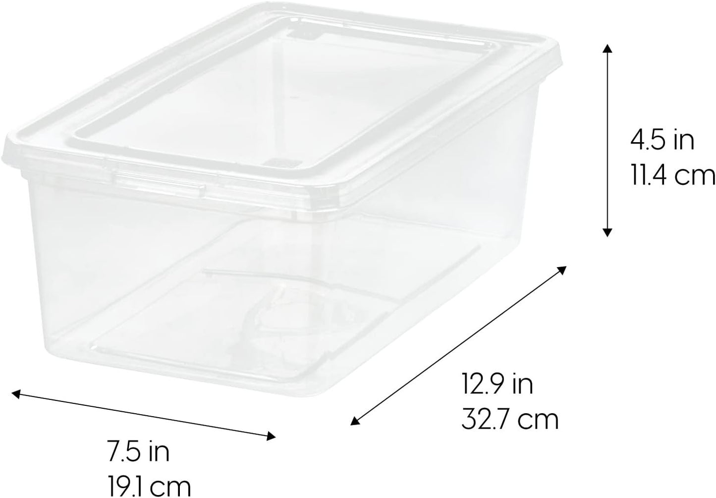 IRIS USA Storage Box 5.7 L, Stackable BPA-Free Plastic Bin with Lid, Organizing Containers, 20 Pack, Clear