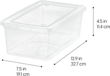 IRIS USA Storage Box 5.7 L, Stackable BPA-Free Plastic Bin with Lid, Organizing Containers, 20 Pack, Clear
