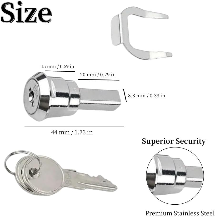 1 Pack Cabinet Lock with Keys, Key Lock, Heavy Duty Cabinet Cam Lock Set for Cabinets, RV Storage Locks, RV Compartment Locks for Truck Pickup Tool Box Mailbox Drawer Cabinet, Cam Locks Keyed Alike