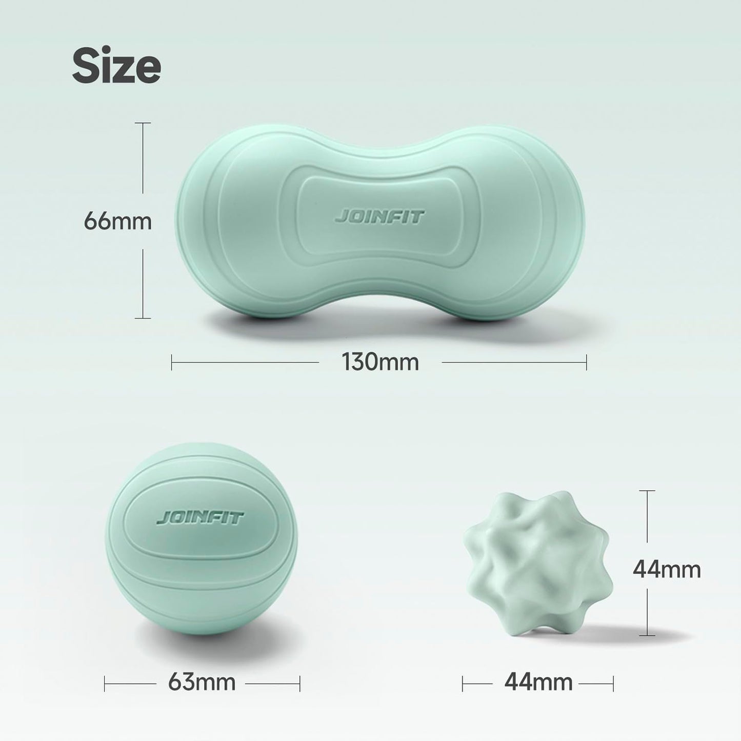 Physical Therapy 3-Piece Massage Ball Set - Spiky Trigger Point, Fascia Release, Lacrosse Peanut Ball for Foot, Neck, Shoulder, Back Pain Relief & Sports Recovery