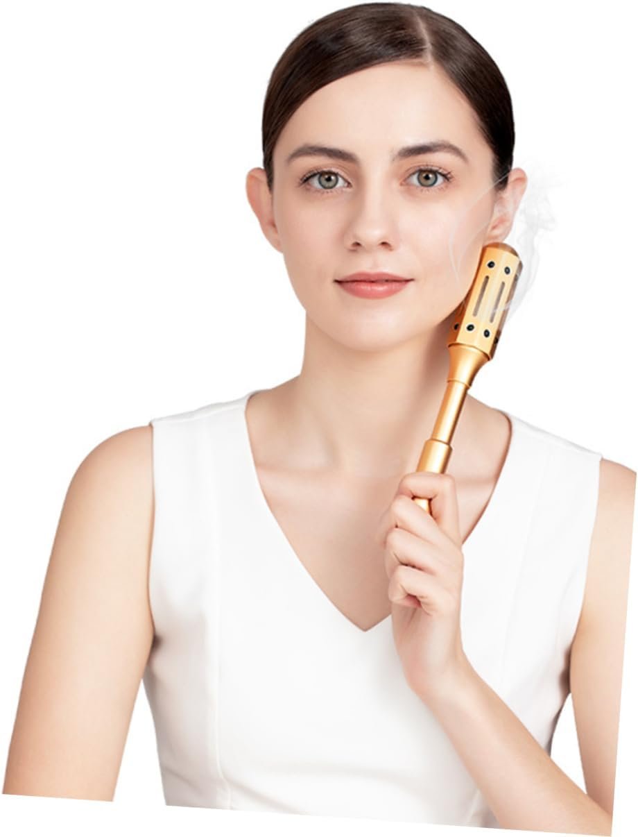 BEBEMOKO 1Pc Aluminum Moxibustion Massage Roller Ergonomic Moxa Stick for Full Body Relief