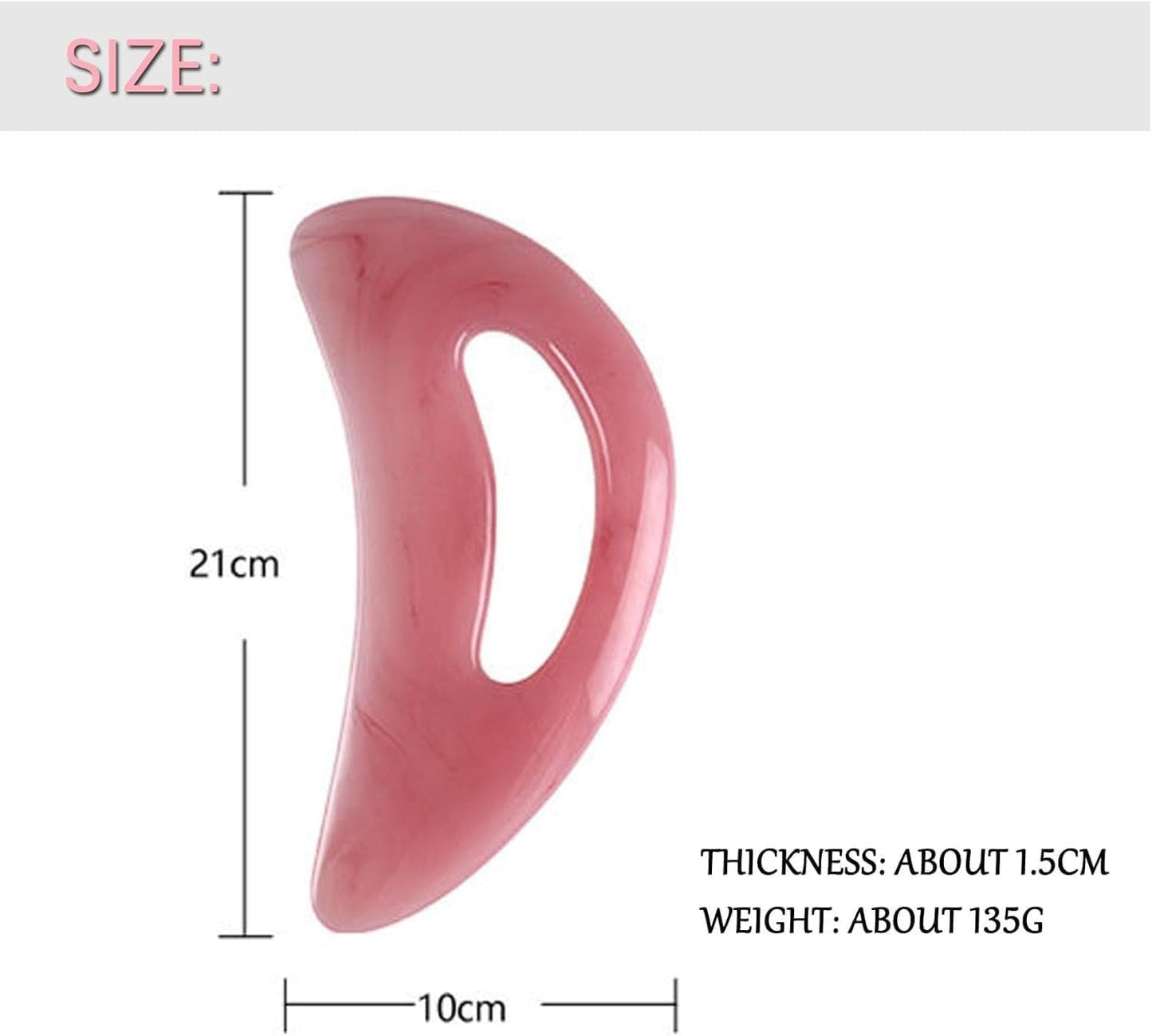 Lumilisse Body Gua Sha, Glowflow Body Gua Sha Tool for Back Neck Face Leg Massage, Muscle Scraper Tool,Gua Sha Massage Tool with Handle(Resin), Cellulite Remove (Pink)