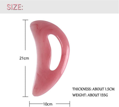 Lumilisse Body Gua Sha, Glowflow Body Gua Sha Tool for Back Neck Face Leg Massage, Muscle Scraper Tool,Gua Sha Massage Tool with Handle(Resin), Cellulite Remove (Pink)