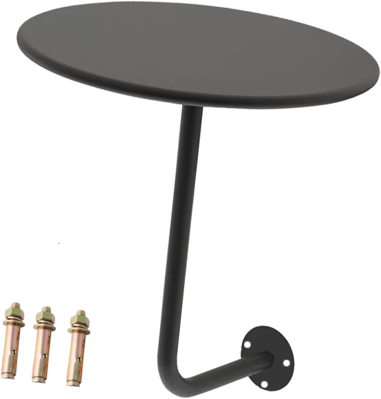 B Baosity Wall Mounted Round Table for Small Space Coffee Desk in Kitchen, Black, as described
