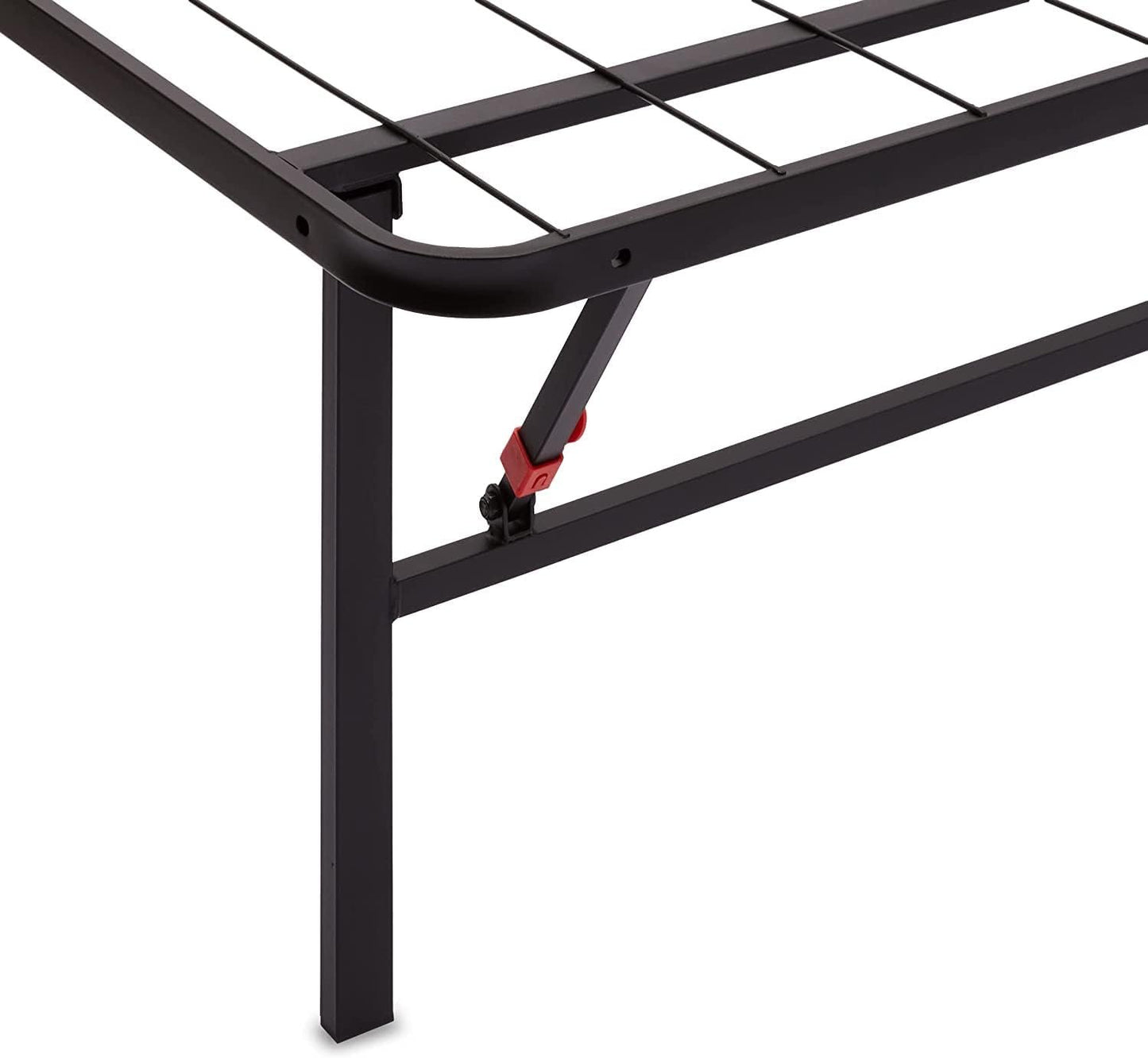 Amazon Basics Bed Frame with Storage, Foldable Metal Platform, Sturdy Steel, No Box Spring Needed, 35.56 cm High, Tool-Free Setup, Full Size, Black