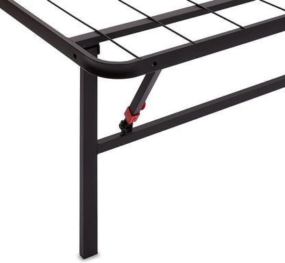 Amazon Basics Bed Frame with Storage, Foldable Metal Platform, Sturdy Steel, No Box Spring Needed, 35.56 cm High, Tool-Free Setup, Full Size, Black
